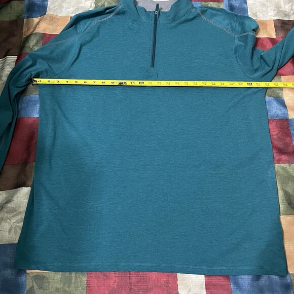 Tasc Bamboo Sweater Mens Size XXL Quarter Zip Performance Green Athletic Running - Picture 6 of 8